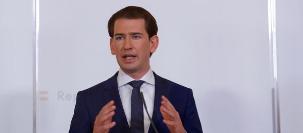 Austria's Chancellor Sebastian Kurz gestures as he speaks during a news conference, as the spread of the coronavirus disease (COVID-19) continues, in Vienna, Austria October 31, 2020. Austria's Chancellor Sebastian Kurz gestures as he speaks during a news conference, as the spread of the coronavirus disease (COVID-19) continues, in Vienna, Austria October 31, 2020. - Sputnik International