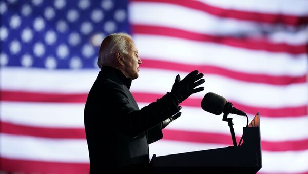 Democratic U.S. presidential nominee and former Vice President Joe Biden speaks during a drive-in campaign rally at Heinz Field in Pittsburgh, Pennsylvania, U.S., November 2, 2020 - Sputnik International