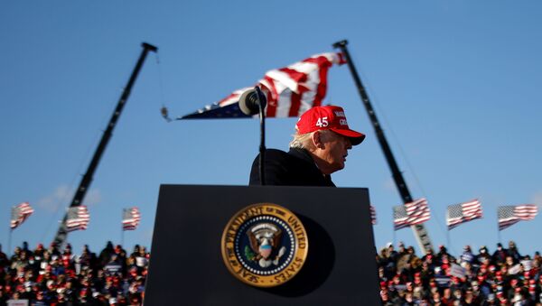 US President Donald Trump holds a campaign rally at Wilkes-Barre Scranton International Airport in Avoca, Pennsylvania, 2 November 2020.  - Sputnik International