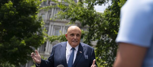 Rudy Giuliani, a personal attorney for President Donald Trump, talks with reporters outside the White House, Wednesday, July 1, 2020, in Washington. - Sputnik International