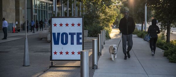 Voters wait in line cast their vote on November 3, 2020, in Austin, Texas. - Americans were voting on Tuesday under the shadow of a surging coronavirus pandemic to decide whether to reelect Republican Donald Trump, one of the most polarizing presidents in US history, or send Democrat Joe Biden to the White House. ( - Sputnik International
