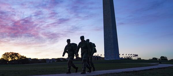 United States National Guard members walk towards the White House from the Washington Monument on Election Day, Tuesday, Nov. 3, 2020, in Washington. United States National Guard members walk towards the White House from the Washington Monument on Election Day, Tuesday, Nov. 3, 2020, in Washington. - Sputnik International