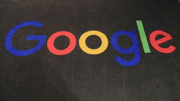 In this 18 November 2019, file photo, the logo of Google is displayed on a carpet at the entrance hall of Google France in Paris.  - Sputnik International