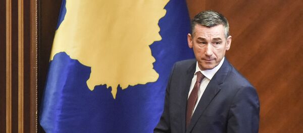 Democratic Party of Kosovo (PDK) leader Kadri Veseli arrives for a session of Kosovo's parliament on September 7, 2017 in Pristina - Sputnik International