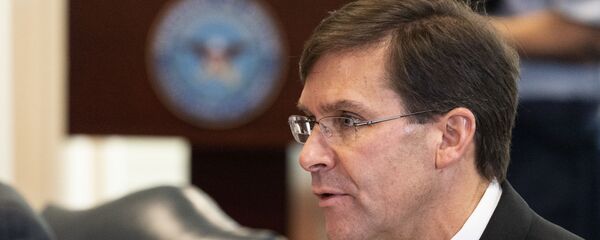 Secretary of Defense Mark Esper speaks before a meeting with Romanian Defense Minister Nicolae Ciuca, at the Pentagon, Thursday, Oct. 8, 2020, in Washington. - Sputnik International