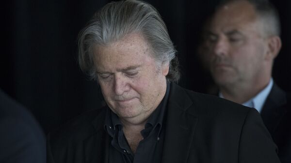 President Donald Trump's former chief strategist Steve Bannon waits to be introduced during an ideas festival sponsored by The Economist, Saturday, Sept. 15, 2018, in New York. Bannon said he's surprised the #MeToo movement hasn't had more impact on corporate America.  - Sputnik International
