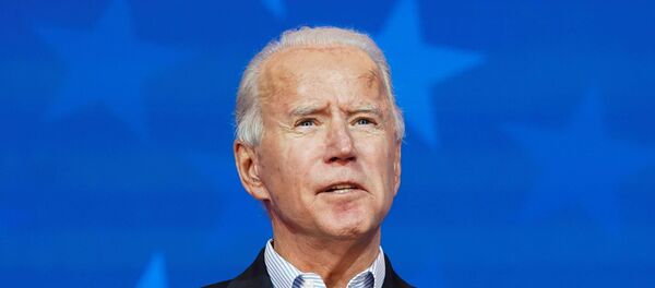 Democratic U.S. presidential nominee Joe Biden makes a statement on the 2020 U.S. presidential election results during a brief appearance before reporters in Wilmington, Delaware, U.S., November 5, 2020. Democratic U.S. presidential nominee Joe Biden makes a statement on the 2020 U.S. presidential election results during a brief appearance before reporters in Wilmington, Delaware, U.S., November 5, 2020. - Sputnik International