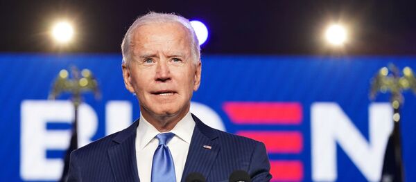 U.S Democratic presidential nominee Joe Biden speaks about election results in Wilmington, Delaware, U.S., November 6, 2020 - Sputnik International