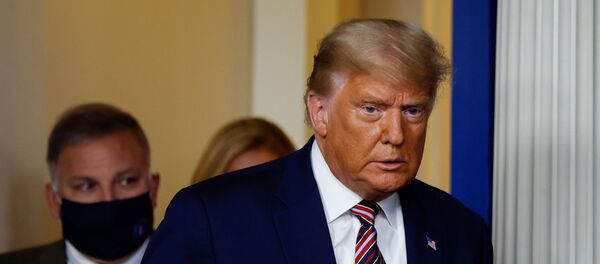 U.S. President Donald Trump arrives to speak about the 2020 U.S. presidential election results in the Brady Press Briefing Room at the White House in Washington, U.S., November 5, 2020. REUTERS/Carlos Barria - Sputnik International