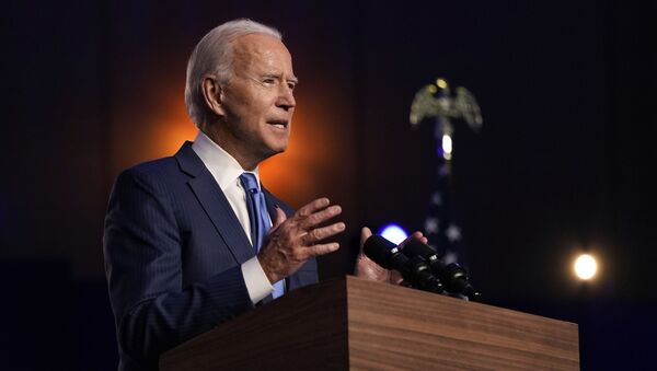 Democratic presidential candidate former Vice President Joe Biden speaks Friday, Nov. 6, 2020, in Wilmington, Del. - Sputnik International