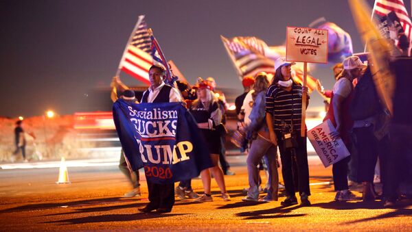 Supporters of US President Donald Trump rally during a Stop the Steal protest at Clark County Election Department in North Las Vegas, Nevada, US 5 November 2020.  - Sputnik International