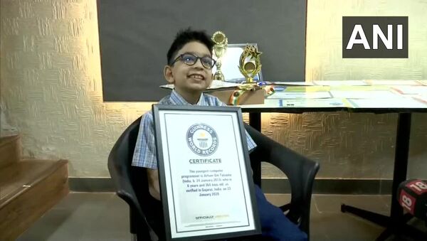 Gujarat: Arham Om Talsania, a Class 2 student from Ahmedabad, created Guinness World Record as World’s Youngest Computer Programmer by clearing Python programming language exam at the age of six - Sputnik International