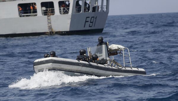 In this photo taken on Wednesday March 20 2019, Nigeria Naval Special Forces patrol during a joint navy exercise, in the Gulf of Guinea - Sputnik International