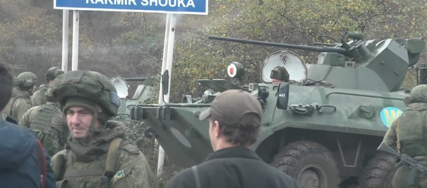 Screengrab of video obtained by Sputnik of Russian peacekeepers in Nagorno-Karabakh. - Sputnik International