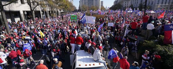 Supporters of President Donald Trump rally at Freedom Plaza on Saturday, Nov. 14, 2020, in Washington. Supporters of President Donald Trump rally at Freedom Plaza on Saturday, Nov. 14, 2020, in Washington. - Sputnik International