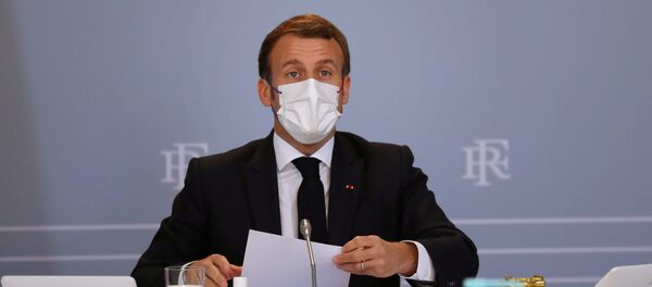 French President Emmanuel Macron attends a defence council on the coronavirus pandemic at Elysee Palace in Paris, France November 12, 2020 - Sputnik International