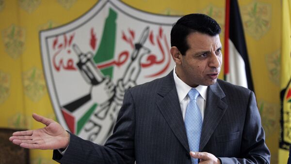 File - In this Jan. 3, 2011 file photo, then Palestinian Fatah leader Mohammed Dahlan gestures as he speaks during an interview with The Associated Press in his office in the West Bank city of Ramallah - Sputnik International