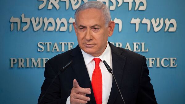  Israeli Prime Minister Benjamin Netanyahu attends a briefing on the coronavirus disease (COVID-19) development in Israel at his office in Jerusalem September 13, 2020 - Sputnik International