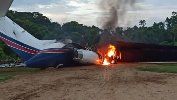 A US-registered Gulfstream II jet used for drug-trafficking destroyed by Venezuela's Bolivarian National Guard in Catatumbo, Zulia state, November 15 2020 - Sputnik International