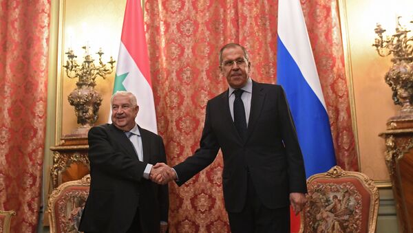 Russian Foreign Minister Sergei Lavrov (right) and Syrian Foreign Minister Walid Muallem during the meeting. - Sputnik International