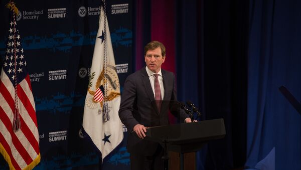  In this file photo taken on July 30, 2018 U.S. Department of Homeland Security Under Secretary Chris Krebs speaks during the Department of Homeland Security's Cybersecurity Summit on July 31, 2018 in New York City. - US President Donald Trump fired Chris Krebs, Director of the Cybersecurity and Infrastructure Security Agency in the Department of Homeland Security, in a tweet on November 17, 2020 - Sputnik International