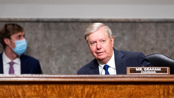 Chairman Senator Lindsey Graham, R-S.C., takes his seat during the Senate Judiciary Committee hearing on Breaking the News: Censorship, Suppression, and the 2020 Election, in Washington, U.S., November 17, 2020 - Sputnik International