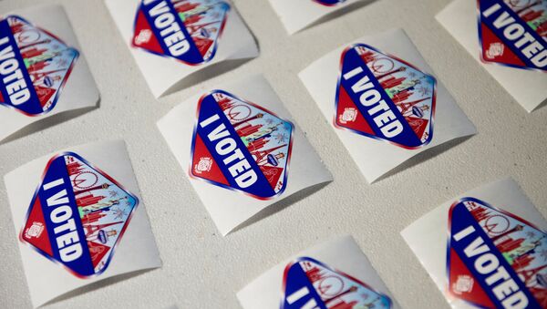 I Voted stickers are seen at a polling location where Hyla Winters works in Las Vegas, Nevada, U.S., October 29, 2020. Picture taken October 29, 2020. - Sputnik International