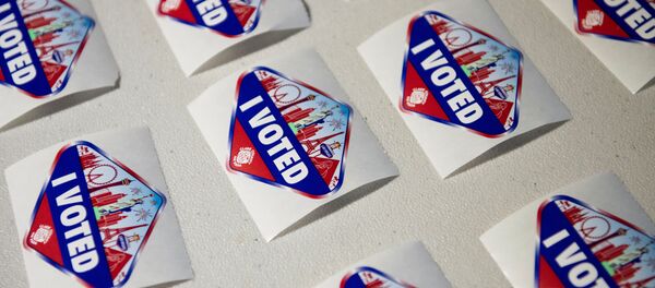 I Voted stickers are seen at a polling location where Hyla Winters works in Las Vegas, Nevada, U.S., October 29, 2020. Picture taken October 29, 2020. - Sputnik International
