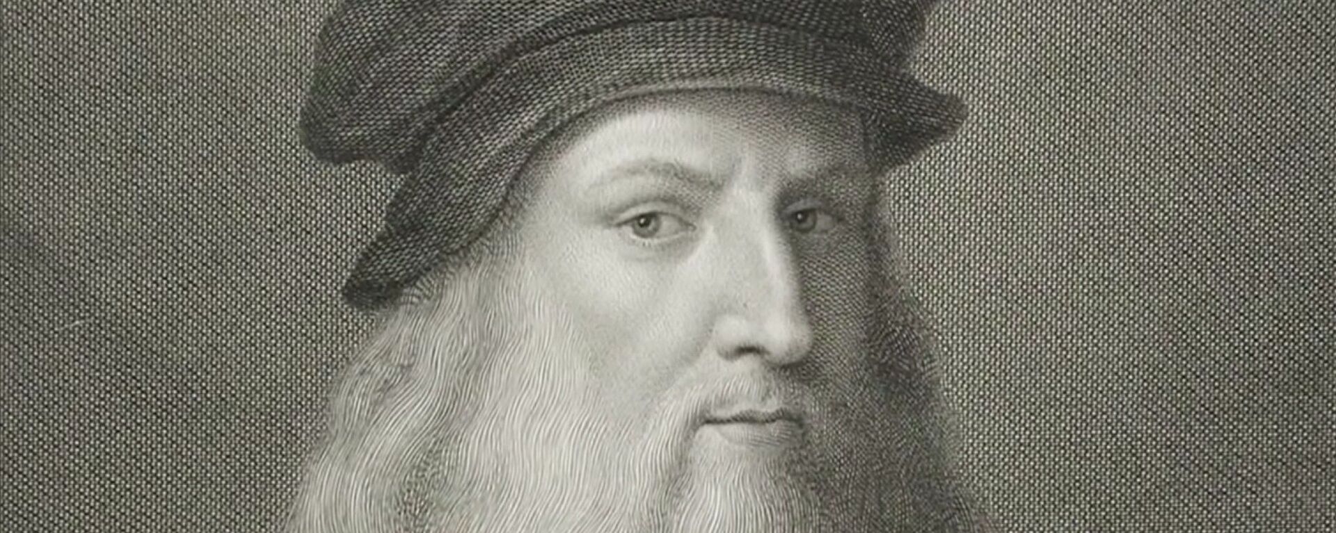 Screenshot captures image of Italian painter Leonardo da Vinci, whose works have recently come under renewed scrutiny amid beliefs that newly discovered red chalk painting may be his work. - Sputnik International, 1920, 19.11.2020