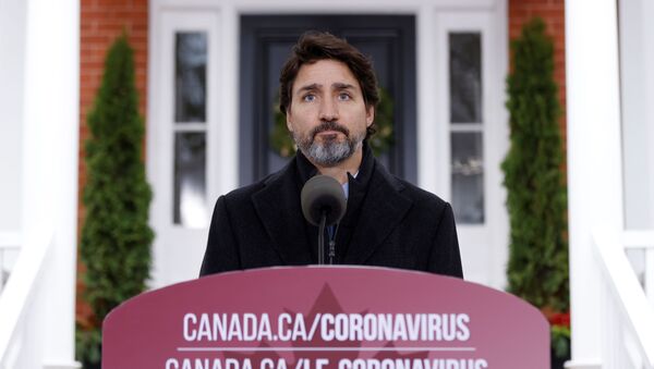 Canada's Prime Minister Justin Trudeau attends a news conference at Rideau Cottage, as efforts continue to help slow the spread of the coronavirus disease (COVID-19), in Ottawa, Ontario, Canada November 20, 2020. - Sputnik International