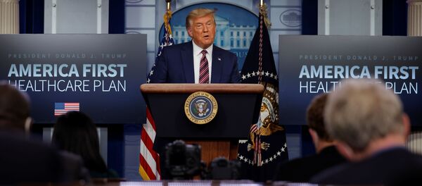 U.S. President Donald Trump speaks about prescription drug prices during an appearance in the Brady Press Briefing Room at the White House in Washington, U.S., November 20, 2020 U.S. President Donald Trump speaks about prescription drug prices during an appearance in the Brady Press Briefing Room at the White House in Washington, U.S., November 20, 2020 - Sputnik International