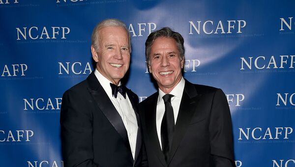 NEW YORK, NY - OCTOBER 30: 47th Vice President of the United States Joe Biden and Former Deputy Secretary of State Antony Blinken attend the National Committee On American Foreign Policy 2017 Gala Awards Dinner on October 30, 2017 in New York City.  - Sputnik International
