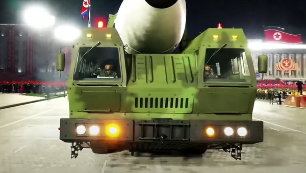North Korean mobile ICBM launcher featured at October parade dedicated to the 75th anniversary of the founding of the Korean Workers' Party. - Sputnik International