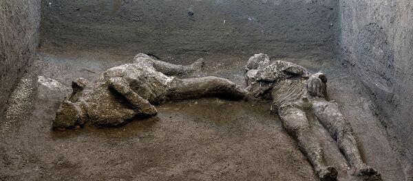 Remains of two men who died in the volcanic eruption that destroyed the ancient Roman city of Pompeii in 79 AD are discovered in a dig carried out during the coronavirus disease (COVID-19) pandemic in Pompeii, Italy November 18, 2020.  - Sputnik International