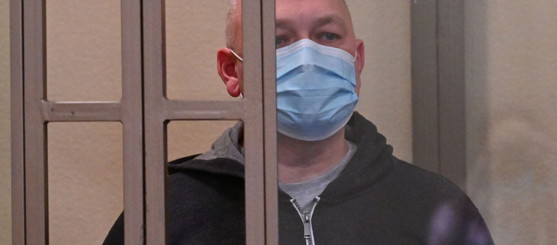 The suspected head of the Russian cell of Aum Shinrikyo (a terrorist group, banned in Russia) Mikhail Ustyantsev attends his sentencing hearing at a military court in Rostov-on-Don, Russia - Sputnik International, 1920, 26.11.2020