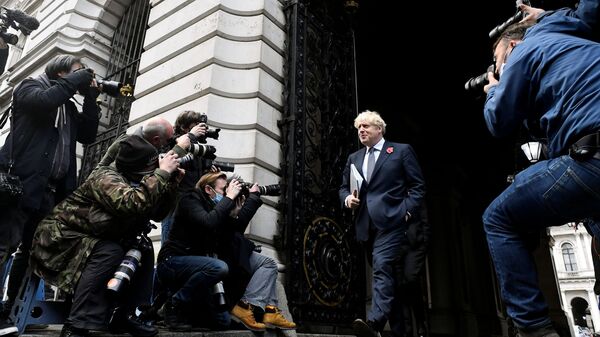 Britain's Prime Minister Boris Johnson leaves after a cabinet meeting at the Foreign and Commonwealth Office (FCO) in London, Britain  - Sputnik International