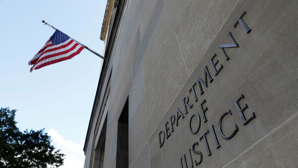 A sign at the United States Department of Justice headquarters in Washington, DC, 29 August 2020 - Sputnik International