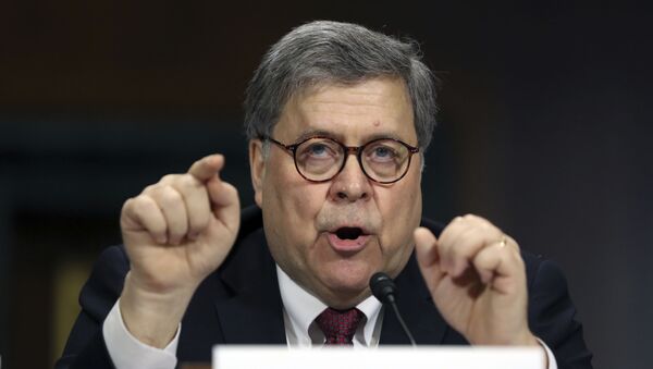 In this May 1, 2019 file photo, Attorney General William Barr testifies during a Senate Judiciary Committee hearing on Capitol Hill in Washington, on the Mueller Report.  Former FBI lawyer Kevin Clinesmith will plead guilty to making a false statement in the first criminal case arising from U.S. Attorney John Durham's investigation into the probe of ties between Russia and the 2016 Trump campaign. - Sputnik International