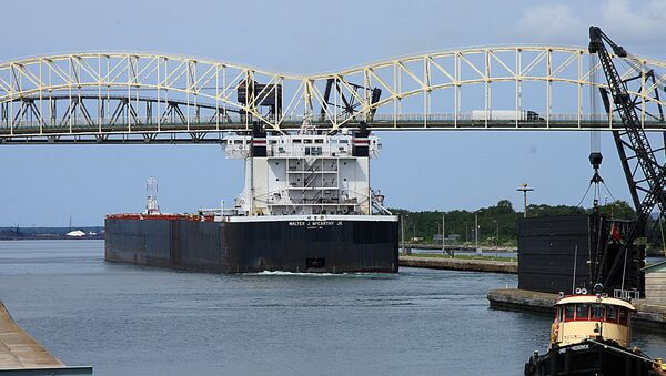 The freighter Walter J. McCarthy Jr. heads into Lake Superior after negotiating the Soo Locks - Sputnik International