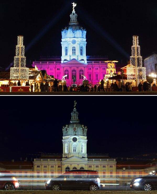 Комбо-фото рождественской ярмарки в Берлине, 2008 и 2020 годы - Sputnik International