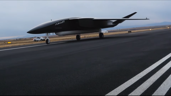 A screenshot from the December 3 video presentation of RavnX drone made by Aevum company standing in a hangar. - Sputnik International