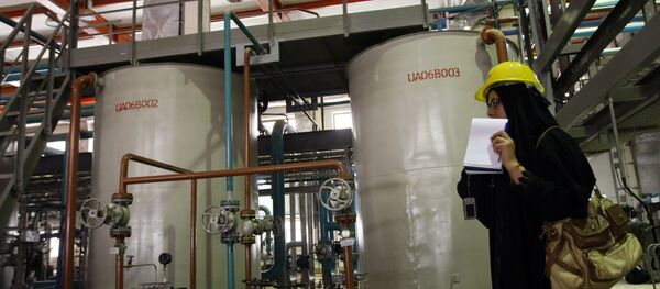 An Iranian journalist reports tours the water purifying facility at the Bushehr nuclear power plant in the Iranian port town of Bushehr, 1200 Kms south of Tehran, on February 25, 2009 An Iranian journalist reports tours the water purifying facility at the Bushehr nuclear power plant in the Iranian port town of Bushehr, 1200 Kms south of Tehran, on February 25, 2009 - Sputnik International