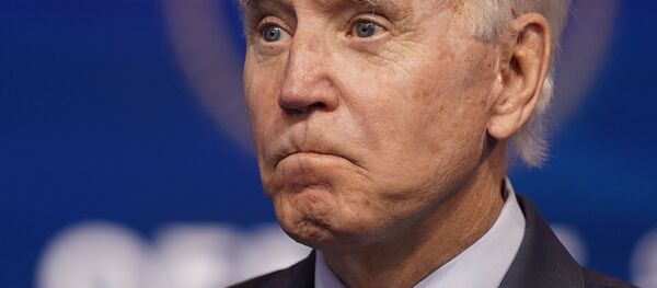 President-elect Joe Biden listens to a question as he speaks about jobs at The Queen theater, Friday, Dec. 4, 2020, in Wilmington, Del. - Sputnik International
