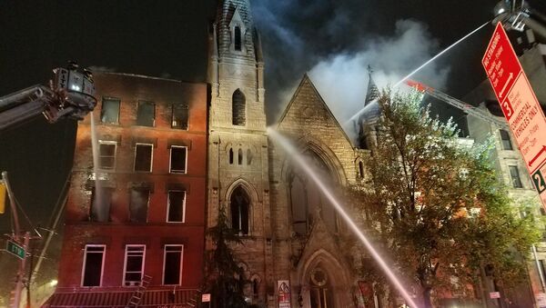 A FDNY's photo of NYC Middle Collegiate Church in Manhattan damaged by the fire in a nearby bulding, December 5, 2020. - Sputnik International