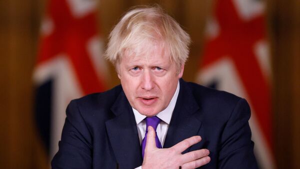 Britain's Prime Minister Boris Johnson speaks during a news conference on the ongoing situation with the coronavirus disease (COVID-19), at Downing Street in London, Britain December 2, 2020.  - Sputnik International