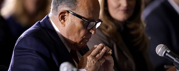 Former Mayor of New York Rudy Giuliani, a lawyer for President Donald Trump, speaks at a hearing of the Pennsylvania State Senate Majority Policy Committee, Wednesday, Nov. 25, 2020, in Gettysburg, Pa Former Mayor of New York Rudy Giuliani, a lawyer for President Donald Trump, speaks at a hearing of the Pennsylvania State Senate Majority Policy Committee, Wednesday, Nov. 25, 2020, in Gettysburg, Pa - Sputnik International