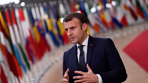 France's President Emmanuel Macron speaks as he arrives to attend a face-to-face EU summit amid the coronavirus disease (COVID-19) lockdown in Brussels, Belgium December 10, 2020.  - Sputnik International