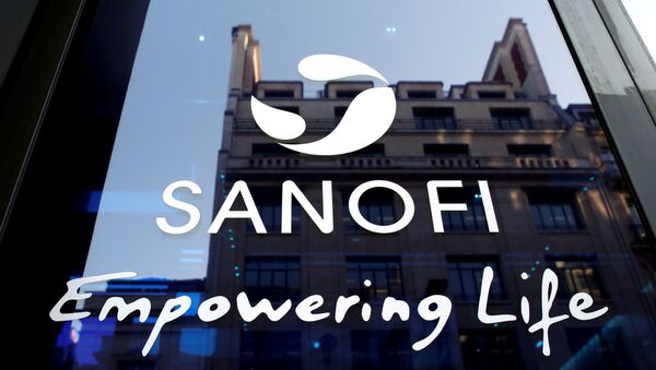A Sanofi logo is seen during the company's annual results news conference in Paris, France, February 6, 2020 - Sputnik International
