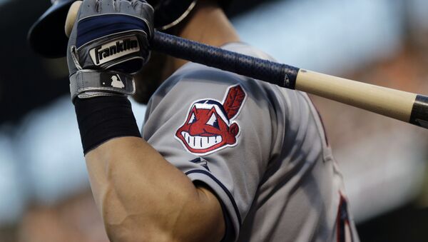 FILE - This June 26, 2015, file photo, shows the Cleveland Indians logo on a jersey during a baseball game against the Baltimore Orioles in Baltimore - Sputnik International