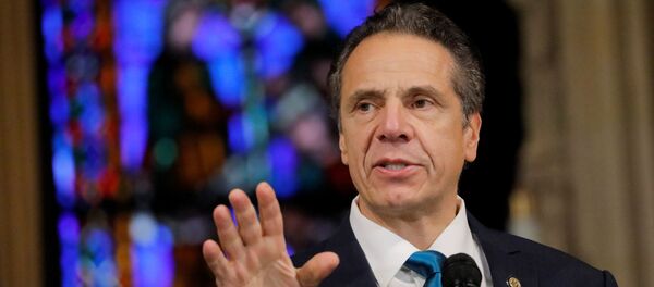 New York Governor Andrew Cuomo delivers remarks on the coronavirus disease (COVID-19) at the Riverside Church in Manhattan, New York City, U.S., November 15, 2020. - Sputnik International